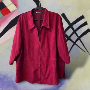 Penningtons Red Brushed Polyester Jacket sz 3X